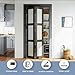 SMARTSTANDARD 24in x 80in Closet Bifold Door with Bi-fold Door Hardware Kit Included, Tempered Frosted Glass Closet Door, Preassembled Panel, Water-Proof PVC Surface, Black