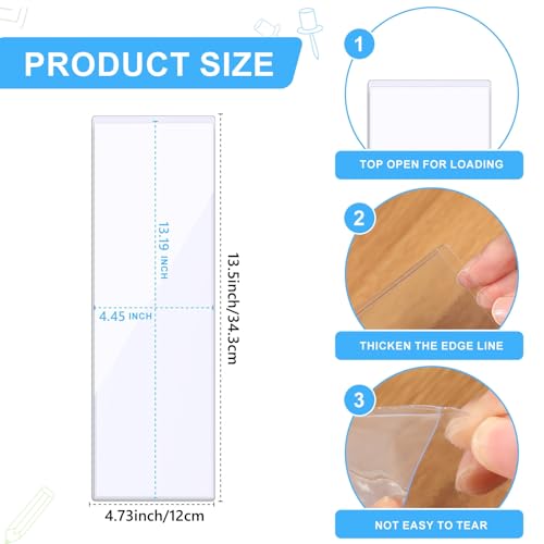 Image of Chinco 30 Pcs Self Adhesive Pockets, Bin Labels for Storage Bins, Clear Pocket Label Sleeves, Plastic Index Card Holder with Top Open for Organizing Bins Box Drawer(13.5 x 4.73 Inch)