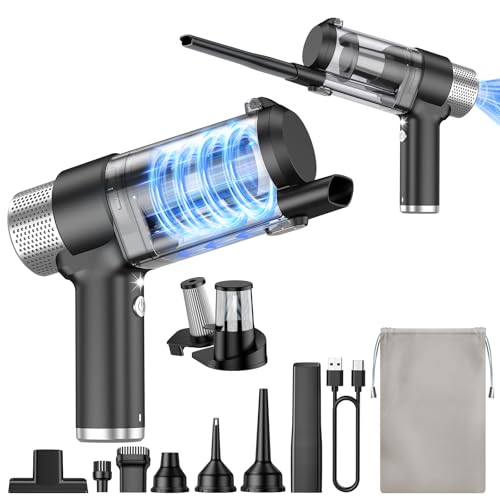 JONYJ Handheld Car Vacuum Cleaner Cordless, 16000PA Hand Held Vacuum Portable, 2 in 1 Air Duster and Mini Vacuum Cleaner Rechargeable with Led, Multi-Nozzles & Washable Filters for Home Office Car Pet JONYJ Handheld Car Vacuum Cleaner Cordless, 16000PA Hand Held Vacuum Portable, 2 in 1 Air Duster and Mini Vacuum Cleaner Rechargeable with Led, Multi-Nozzles & Washable Filters for Home Office Car Pet