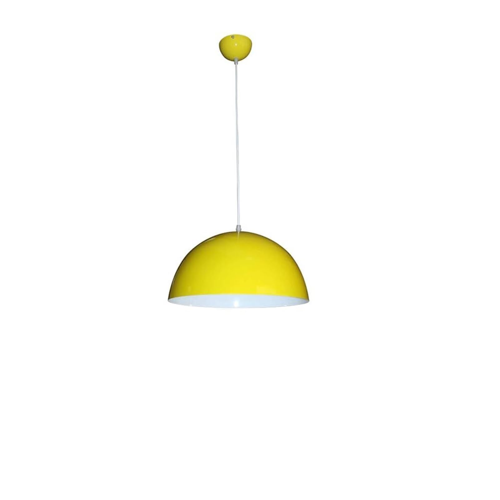 HUAYUSEDF Industrial Semicircle Yellow Pendant Lamp Chandelier Hanging Lighting Ceiling Fixture Colorful for Restaurant Bar Dining Room Office Hallway Foyer Bedroom(Yellow,28cm)