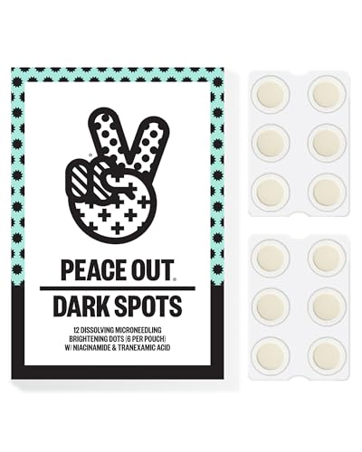 PEACE OUT Microneedling Dots for Face, Targeted Spot Patches with Dissolving Microneedles, Niacinamide, Hydrocolloid, Skincare for Uneven Tone and Texture (12 Count)