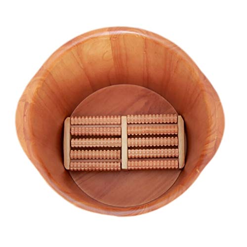 Bañera de pie de madera para pedicure con tapa y masaje miniatura 5