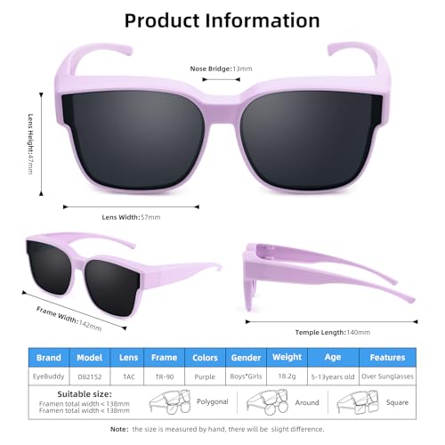 EYEBUDDY Fit Over Glasses Sunglasses for Kids Polarized Sunglasses:fitover sunglasses boys girls3