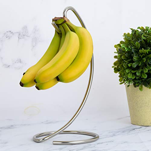 Homeries Banana Holder Modern Banana Hanger Tree Stand Hook for Kitchen Countertop, Satin Nickel - Image 3