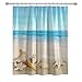Jibin Bong 72 X 72 Inch Blue Sky Tropical Beach Shower Curtain Starfish Conch Seashell Shower Curtains - Waterproof fabric Polyester Bathroom Decor Ocean Shower Curtain