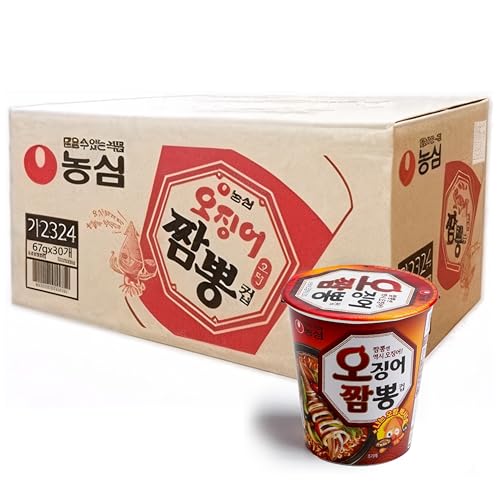 【農心】イカちゃんぽん 小カップ 67g×30個入｜ケース販売 大容量 辛口 海鮮味 インスタントラーメン｜韓国ラーメン まとめ買い 業務用 夜食 備蓄 오징어 짬뽕