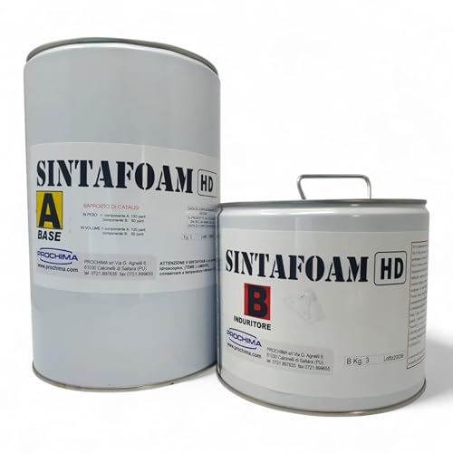 PROCHIMA Resina POLIURETANICA da COLATA SintaFoam HD – Resina per Stampi Bicomponente ad Alta Densità, Rigida e Compatta - Modelli Tecnici, Prototipi e Riproduzioni Meccanicamente Resistenti - 8 kg