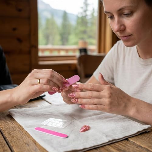Image of Pink Press On Nails, Cat Eye Polka Dot Almond Shape, 30 Pieces Nail Set for DIY Manicure, Special Occasion Wear, Fashion Styling, Home Nail Art Application