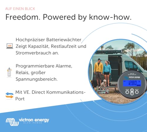 Victron Energy BMV-700 Batteriemonitor mit Display - 6.5-95 VDC - Fungiert als Batteriewächter - Grau