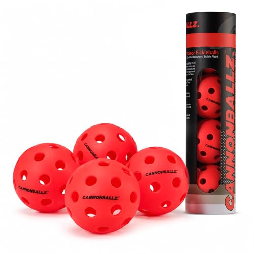 Cannonballz 26-Hole Indoor Pickleballs 4 Pack USA Pickleball Approved