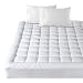 Fitted Quilted Mattress Pad Cover ( 8-21 Inch Deep Pocket ) - Luxurious 300TC 100% Cotton Top - Storm Goose Down Alternative Filled - King Mattress Topper