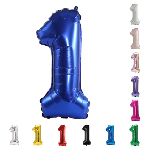 Image of YPSelected 32 Inch Large Foil Helium Number Balloon Birthday Wedding Party 0-9 (Navy Blue, 1)