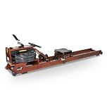 JLL Aqua 2 Wooden Water Rowing Machine, Foldable Rower with 9 Readout LCD Display, Bluetooth Connection & 150 KG Max User Weight - Dark Brown