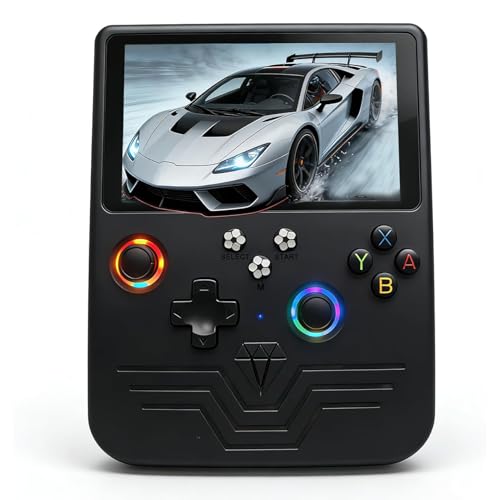 Cuifati Consola de Juegos Portátil Retro R60MAX, Consola de Juegos Retro Portátil, Consolas de Videojuegos con Pantalla IPS de 6', System Linux, Tarjeta de 128 GB, Compatible con (Gris translúcido)
