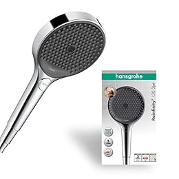 hansgrohe Rainfinity - shower head, hand shower round (⌀ 130 mm) with 3 sprays, with anti-limescale function, chrome, 26864000 - Packaging May Vary