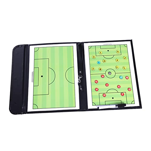 Wusteg Quadro de treinamento de futebol com 2 em 1 apagável a seco, kit de quadro magnético tático p