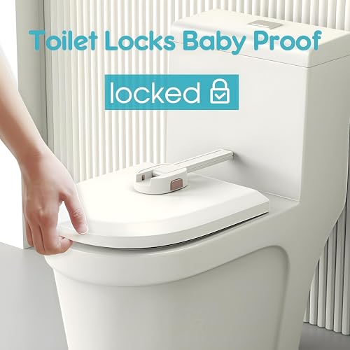Image of Toilet Locks Baby Proof - Premium Baby Proof Toilet Seat Lock with Double Button Design, Durable ABS Material, Easy Installation Toilet Lock for Toddlers - Ultimate Toilet Baby Proofing Solution