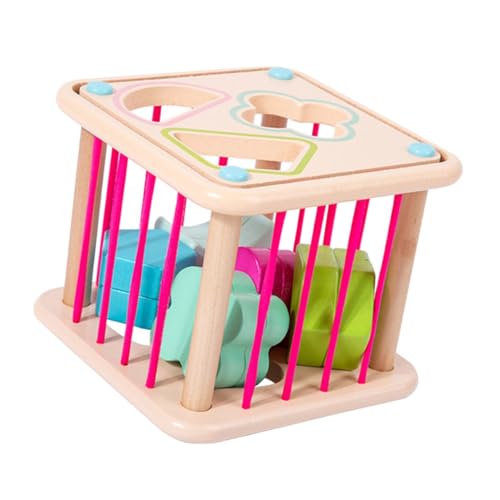 Frcolor 幼児向けタッドラー形状ソーター 木製積み木知育 無臭 耐衝撃設計 多彩ブロックで手先運動と色認知を促進 誕生日プレゼントに