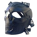 jeimai maschera softair tattica faccia piena maschera di paintball maschere cranio protettive full face con pc lens occhiali per cs bbs gioco halloween cosplay (lente trasparent-nero)