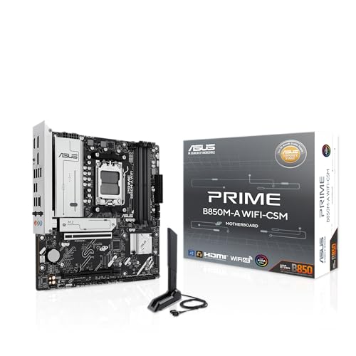 Image of ASUS Prime B850M-A WiFi-CSM AMD AM5 B850 mATX Motherboard, DDR5, PCIe 5.0 Ready, 3X M.2, Wi-Fi 6E, 2.5Gb LAN, DisplayPort, HDMI, USB Type-C, ASUS Control Center Express Remote IT Management