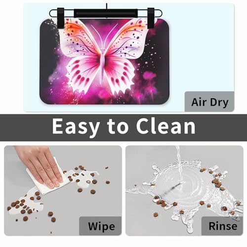 Tapis de nourriture pour chien antidérapant et super absorbant rose - 6