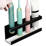 Zahnbürstenhalter, 4 Fächer, selbstklebender Ständer mit Kieselgur-Basis, Aufbewahrungs-Organizer für Zahnpasta, Küche, Zuhause, Wohnung, Büro, Wohnheim, Hotel