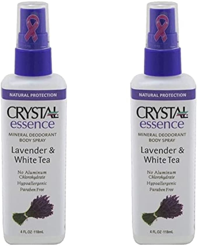 Crystal Essence Lavender and White Tea Body Spray - 4 oz - Liquid (Pack of 2)