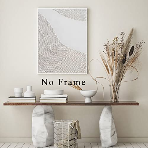 Minimalist Circle Geometric Line Art Abstract Beige Canvas Wall Art Boho Mid Century Modern Prints Boho Beige Line Prints Mid Century Geometric Wall Art Minimalist Lines Art Prints 16X24Inch Frameless #TOP5