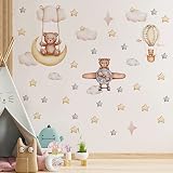 QUCHENG Animal Wall Decal Stickers Girls Toddler Bedroom Removable Stickers Decor Nursery Playroom L