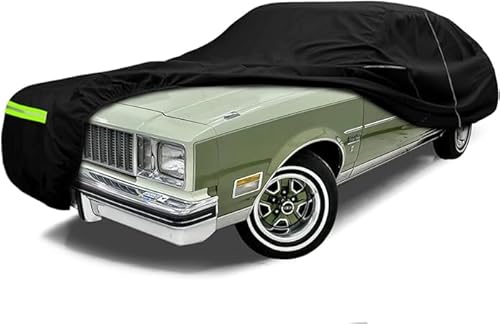 Waterproof Car Cover Compatible with 1978-1997 Oldsmobile Cutlass Supreme Sedan/Coupe Accessories, 210T All Weather Car Covers with Zipper&Lock for Car Dust Snow Rain Hail Protection(Base/S/442)