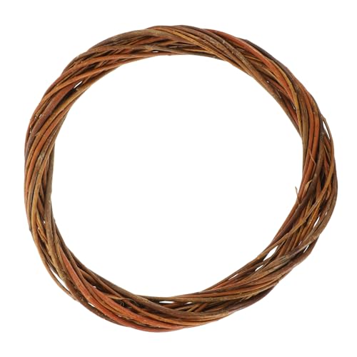 IMIKEYA Guirnalda de Mimbre Trenzado Natural para Decoración Interior Material DIY para Coronas Navideñas Aro de Sauce Resistente para Manualidades Festivas y Bodas