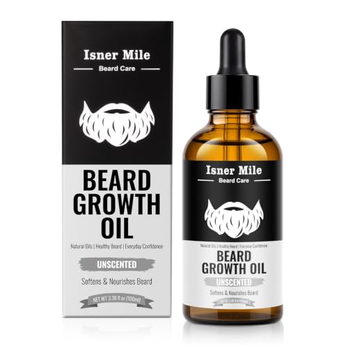 Image of ISNER MILE Beard Oil for Men Hydrating & Moisturizing, Unscented, 3.5 fl Oz