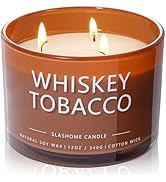 Amazon.com: Whiskey & Tobacco Scented Candle, Luxury Large 3 Wick Soy Candle  12 Oz, 60+ Hour Long Lasting Clean Burn, Elegant Aromatherapy Home Decor,  Housewarming & Birthday Gift for Men & Women :