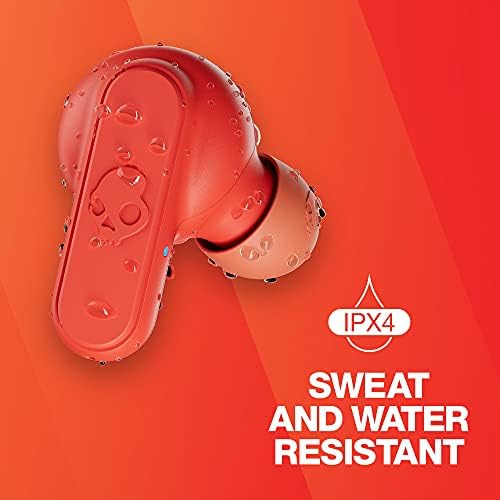 Skullcandy Dime In-Ear Wireless Earbuds, 12 Hr Battery, Microphone, Works with iPhone Android and Bluetooth Devices - Red