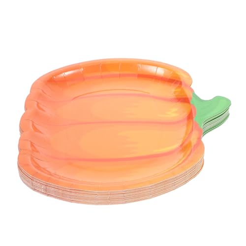 MOTHNUR 20 piezas Unidades Platos de Papel Calabaza para Fiesta de Halloween Platos Desechables de Cartón para Cenas y Eventos Festivos Otoño