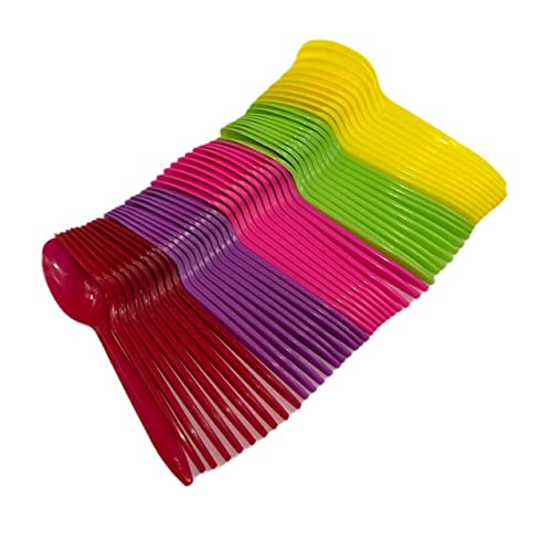 Hongrun 50 Pc Mix Colored Disposable Plastic Frozen Yogurt And Ice Cream Spoons #TOP6
