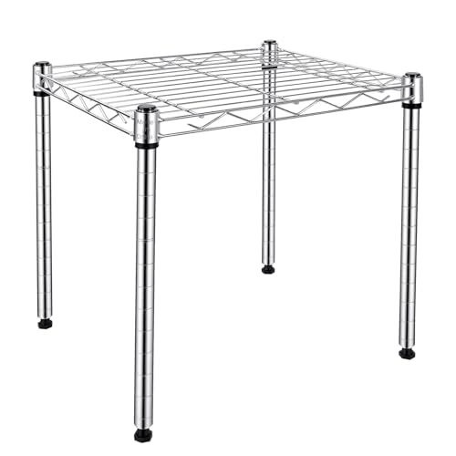 Image of 1-Tier Wire Shelving Unit, Stackable Metal Storage Shelves, Versatile Utility Shelves & Wire Rack for Garage Shelving, Pantry Shelves, Office, Living Room, Garage,Silver