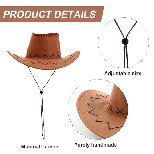 Satinior SATINIOR-COWBOY HAT-01 6 Set Halloween Western Cowboy Hat thumb #3