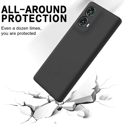 Image of FIRST MART Matte Silicone Back Cover for Motorola G85 - Black