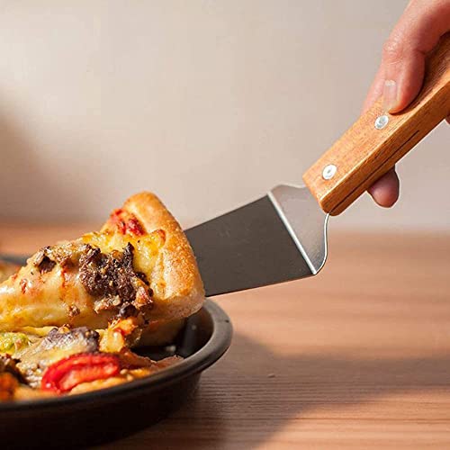 Image of P-Plus International Pizza Cutter and Serving Turner - Pizza Serving Turner - Pizza Cutter Tool - Pizza Spatula - Pizza Cutter Wheel (Set of 2, Pizza Cutter - Blue)