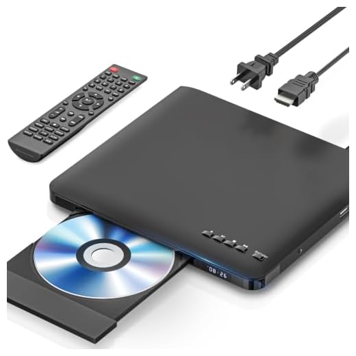 Slim Design DVD Player, Ultra-Thin HDMI AV DVD Players for TV, Region Free & Colourful HD Pixels, Supports USB Playback, NTSC/PAL with DVD Player, Package Comes HDMI & RCA Cables and Remote Control.