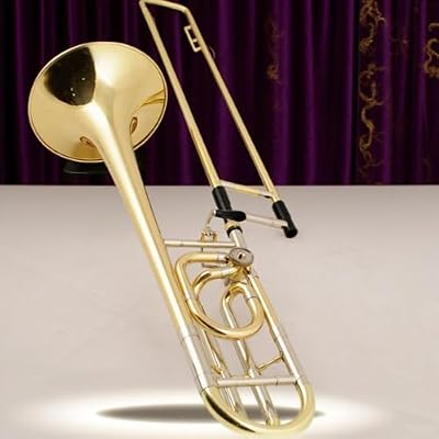 Bb Tenor Slide Trombone B Flat Brass Plated Trombone Instrument with Mouthpiece Cleaning Kit & Padded Case for Beginners Students