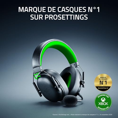 Razer BlackShark V3 X HyperSpeed pour Xbox Casque sans Fil pour ’Esport Ultra léger 270 g Haut parleurs de 50 mm Micro Amovible HyperSpeed 2 4 GHz et Bluetooth XboxPC | - vue 2