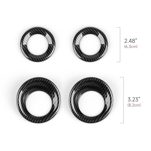 Image of Car Speaker Rings Circle Cover Decals for Honda CR-V 2017 2018 2019 2020 2021 2022 Accessorie CRV ABS Carbon Fiber Interior Stickers
