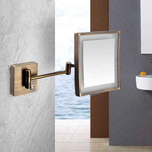 Miroir de maquillage mural grossissement 3X éclairé LED 8 pouces avec bras extensible 4,3 rotatif - 5
