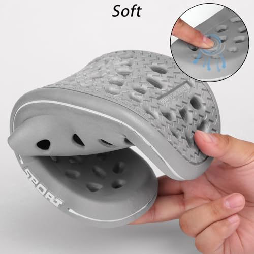 Image of weilonghyw Plus Size Mens Shower Shoes Quick-Drying Bathroom Slippers with Drainage Hole Non-Slip Gym Slides Arch Support Pool Shower Sandals for Dorms