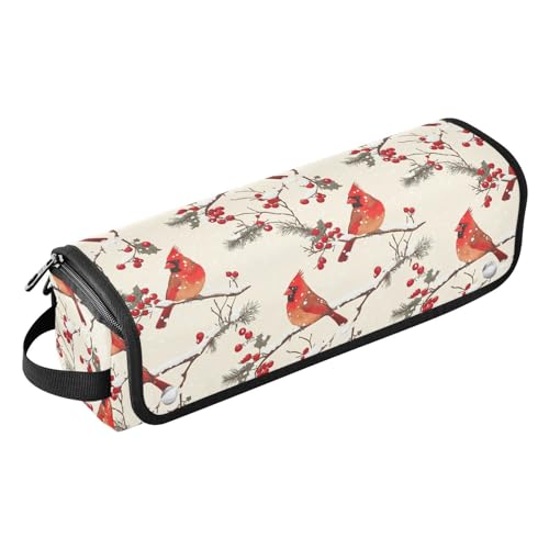 Bolsa de viaje con diseño Marble Rosehip Berries para herramientas de cabello, resistente al calor, con mat de protección para planchas, rizadores y accesorios de cuidado capilar miniatura 1