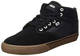 Globe's mid-cut skate shoe Globe Unisex Motley Mid Skateboard Shoe, Black/Gum/White, 42 EU