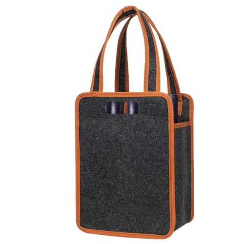 Bolsa para botellas de vino en fieltro elegante con asas reforzadas para traslados selectos