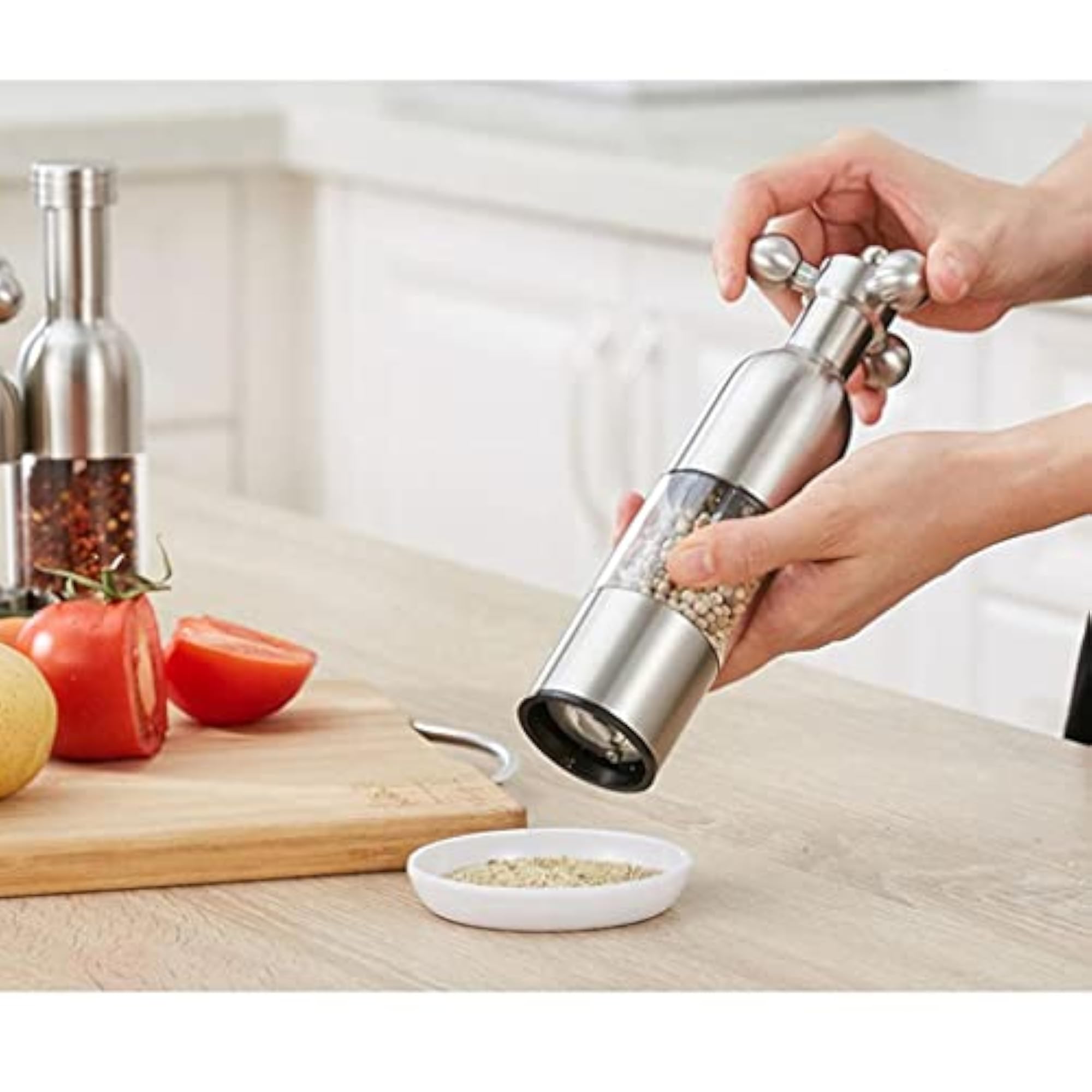 Stainless Steel Manual Pepper & Salt Grinder Mill Kitchen Tool